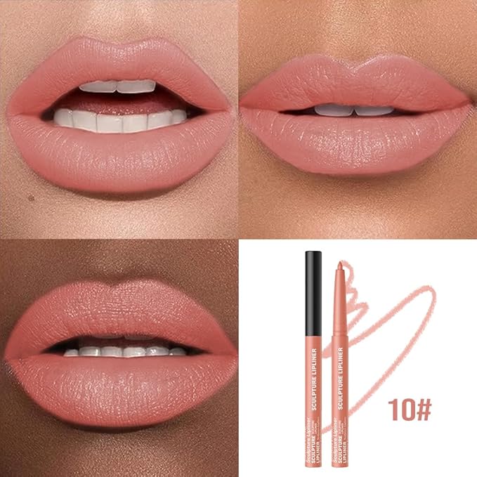 K10 Hxssll 12 Colors Matte Lip Liner Pencil – Long Lasting Waterproof Lip Liner, Smudge Proof Transfer Proof Lip Pencil, High Pigment Lip Makeup for Defining & Filling Lips (10#, 1PCS)
