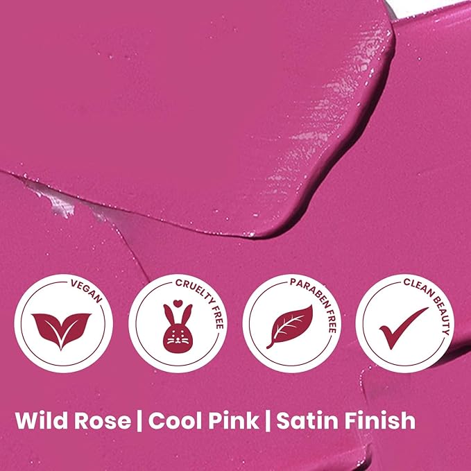 True + Luscious Super Moisture Lipstick | Satin Sheer Lasting Hydrating Lip Color for Dry Lips & All Skin Tones | Lightweight Feel with Hyaluronic Acid & Konjac Root | Vegan | Wild Rose