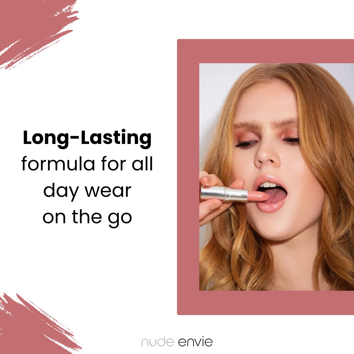 nude envie - Lip Gloss - High-Shine Finish - Moisturizing & Easy Application - Luxury Hydration - Non-Sticky Formula - With Vitamin E & Jojoba Oil - Vegan, Paraben-Free & Cruelty-Free - Fearless
