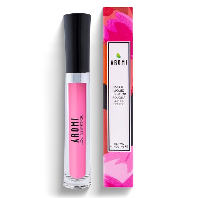 Aromi Matte Liquid Lipstick | Light, Peachy Pink Lip Color For Women, Warm Undertones, Baby Pink Shade (Cherry Blossom)