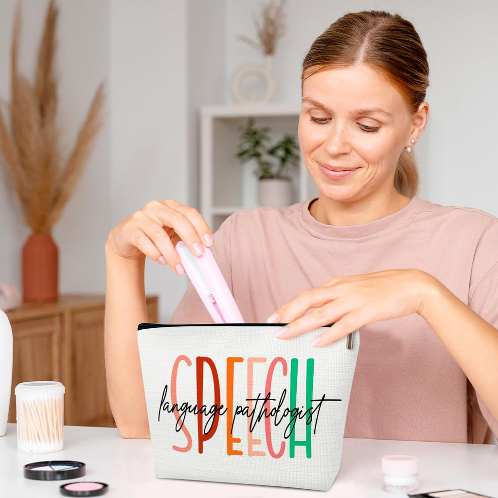 Speech Therapy Gifts Makeup Bag, SLP Gift, Thank You Graduation Gifts for Speech Language Therapist, Appreciation Gift for Speech Language Pathologist, Speech Language Therapist Gift Cosmetic Bag