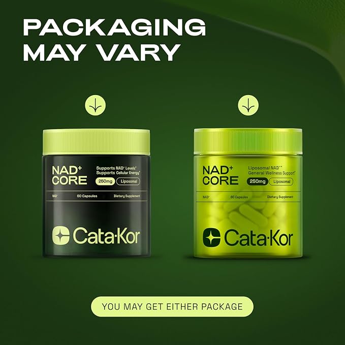 Cata-Kor NMN Supplement Alternative – Liposomal NAD+ Supplement - NAD CORE 60-Day Supply 120 Capsules