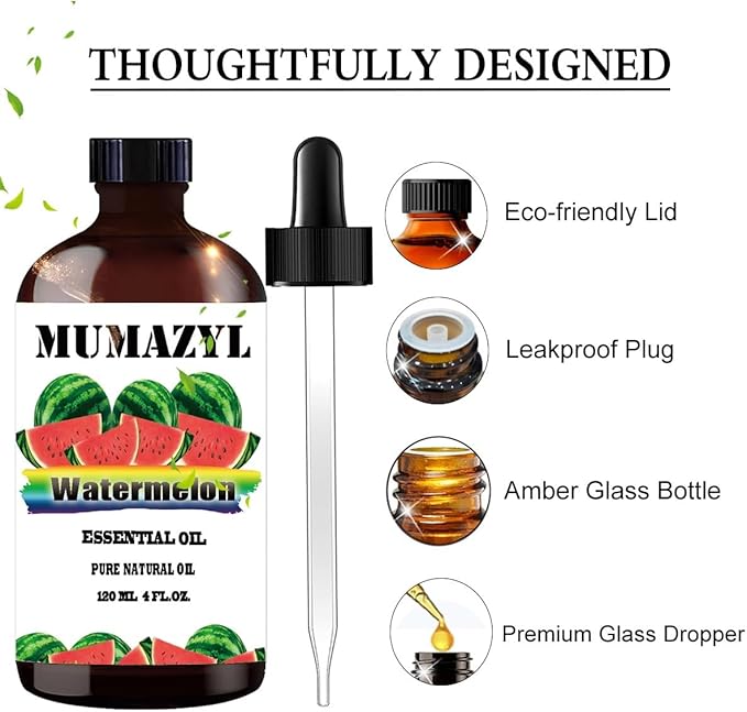 Watermelon Essential Oil, Watermelon Oil 4 Fl Oz for Diffuser Air Freshener
