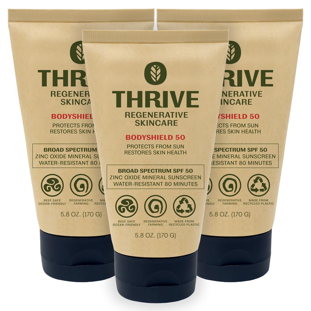 Thrive Natural Care Reef Safe Sunscreen SPF50 - Hawaii 104 Reef Act Compliant - Mineral Sunscreen Non-Nano Zinc Oxide - Vegan, (5.8 Oz (Pack of 2))