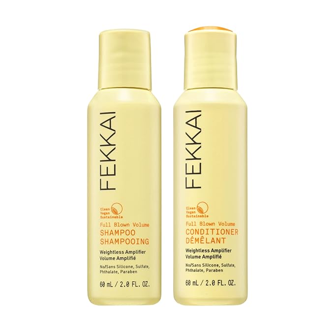 Fekkai Full Blown Volume Shampoo (2 oz) + Conditioner (2 oz) - Adds Lift & Body for Lasting Volume For Fine or Flat Hair - Vegan, Cruelty-Free