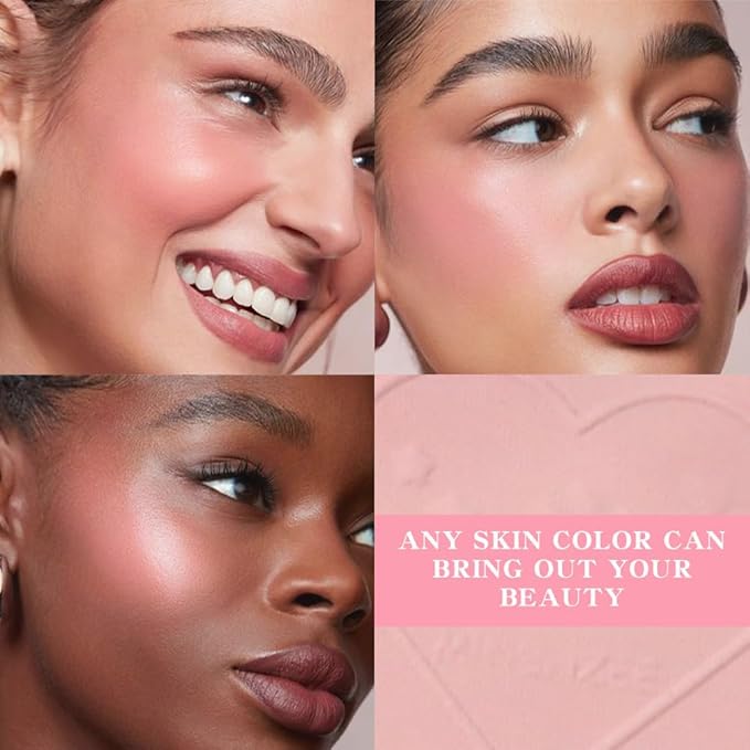 HHLTOH Matte Blush Powder for Cheeks, Cruelty Free Makeup – Long Lasting Natural Face Blusher Makeup, Lightweight Blendable Cheek Color Palette for Women All Skin Tones - #01 Soft Pink