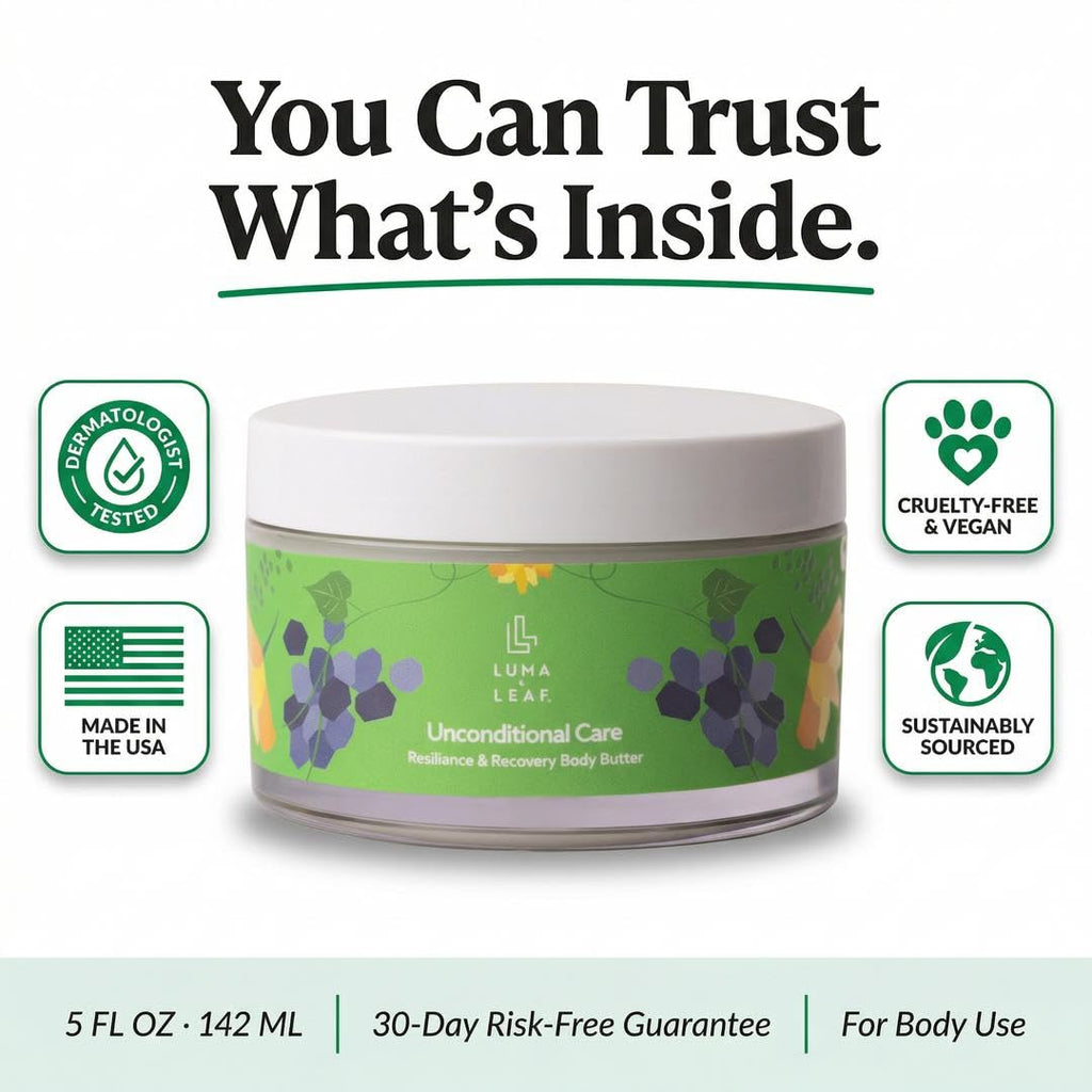 Fragrance Free Whipped Shea Body Butter for Dry Skin, 5 oz, Luma & Leaf