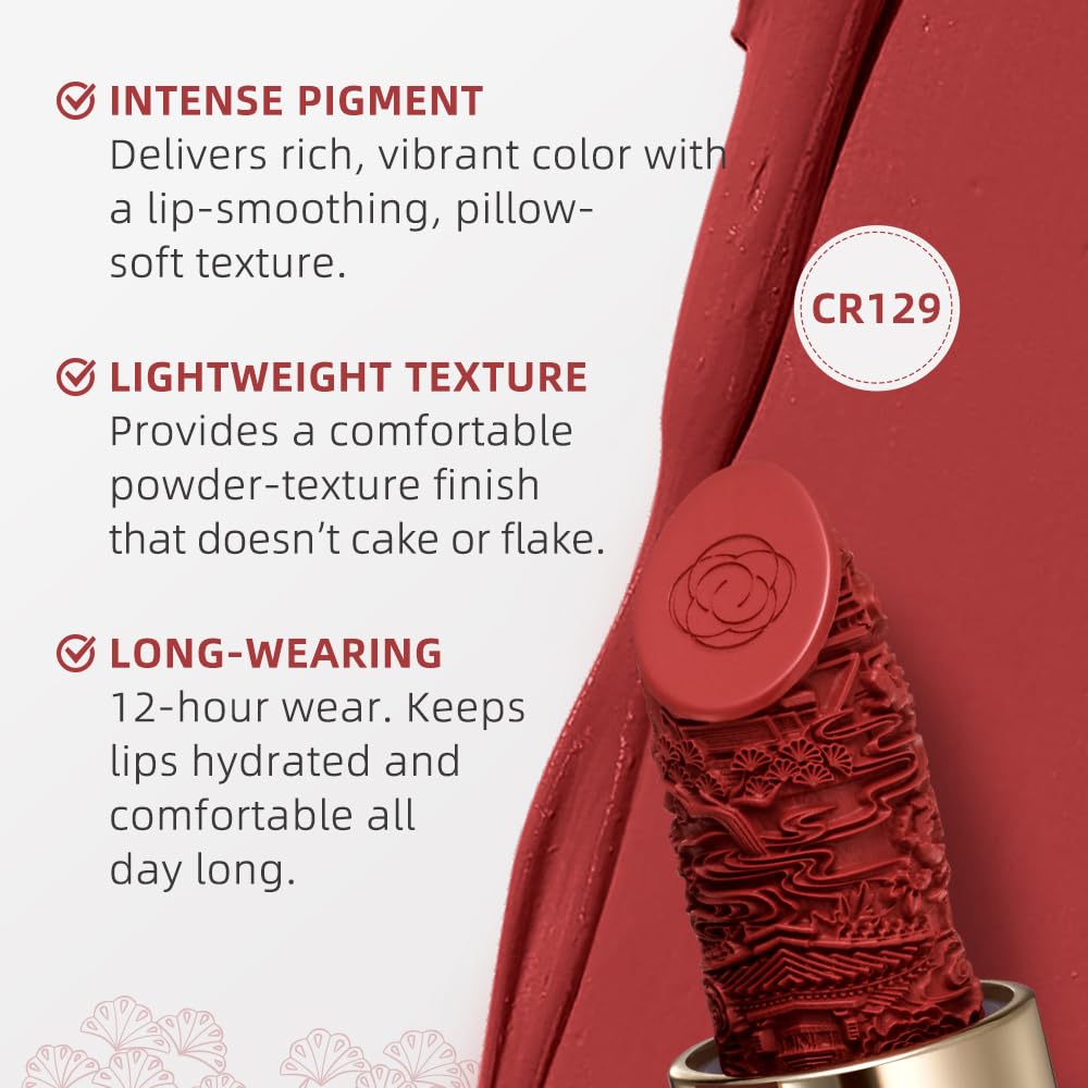 Catkin Semi-Matte Lipstick Hydrating High Impact Color Infused with Vitamin E and Avocado Oil Smooth Soft Texture Long Lasting Matte Finish 129