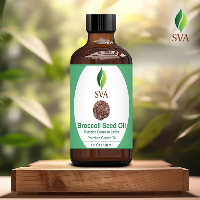 SVA Broccoli Seed Carrier Oil, Glass Bottle with Dropper, 4 Fl Oz (118 ml)