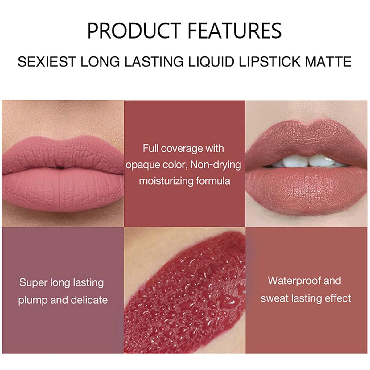 Tiejdhr 3Pcs Nude Matte Lipstick Set, Ice Cream Velvet Smooth Matte Lip Gloss, 24 Hour Natural Long Lasting & Nourishing Lip Glaze Non-stick Cup for Women Makeup (Set C)