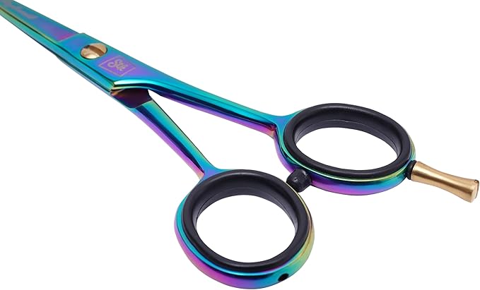 Stylonik Hair Cutting Scissors-Professional Hairdressing Scissors for Women,Men,Hair Stylists,Salon,Barber- 6.5-Inch Stainless Steel Hair Scissors with Finger Rest (Classic Scissor Multi Titanium)