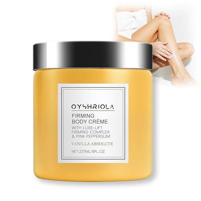 Oyshriola Champagne Body Firming Cream,Lift Body Creme,Skin Moisturizer Tightens,Anti Aging Firming Lotion,Hydrating Legs and Arms 8 Fl oz (1Pcs,Vanilla)