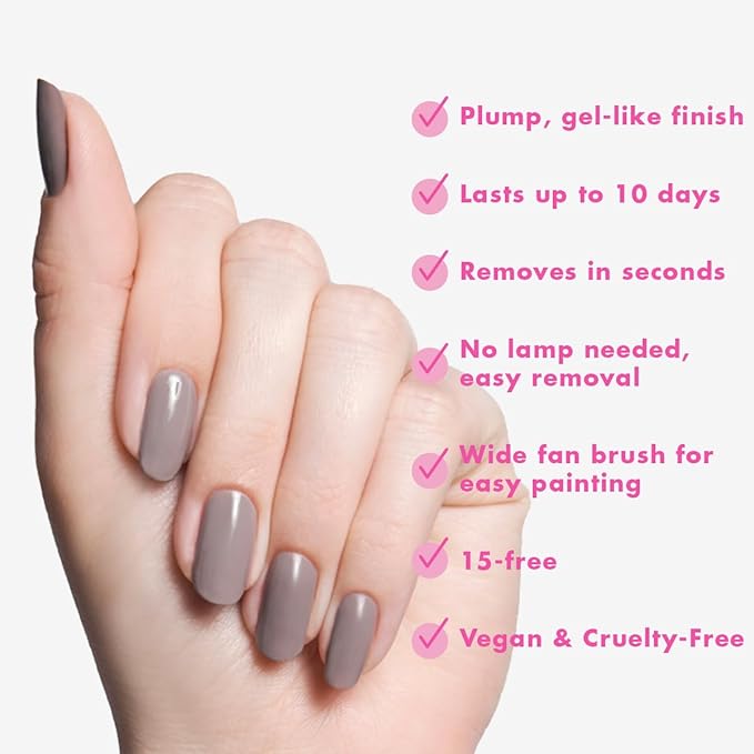 Olive & June Long Lasting Nail Polish | Plump Gel-Like Finish No Lamp Needed | Lasts up to 10 days | Salon-Quality 15-Free Vegan & Cruelty-Free Chip-Resistant | AW Warm Grey