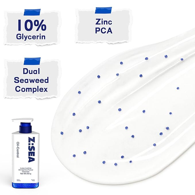 Z:SEA Men's Oil Control Face Wash with Salicylic Acid Blue Beads, 5.29 Oz