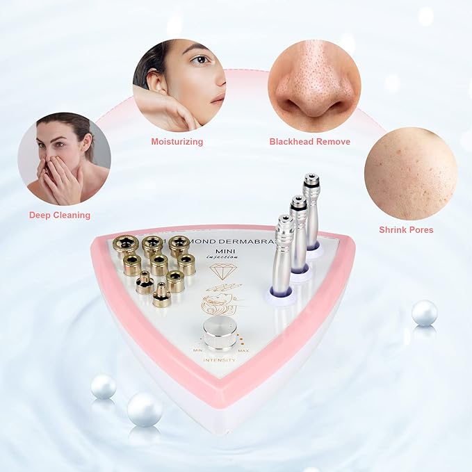 AIMENGXI Diamond Microdermabrasion Machine Professional Beauty Facial Skin Care Equipment Microdermabrasion Device with Vacuum Spray for Salon Personal Home Use(Strong Suction Power: 65-68cmhg)