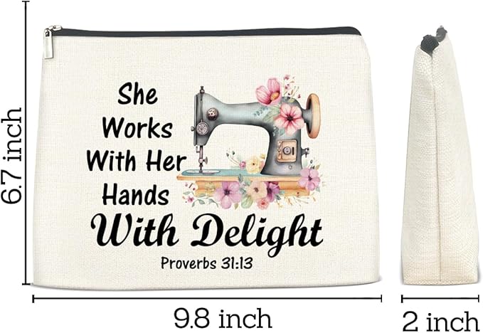 FYDHQSS Sewing Makeup Bag Gifts for Women Quilting Cosmetic Bag Organizer