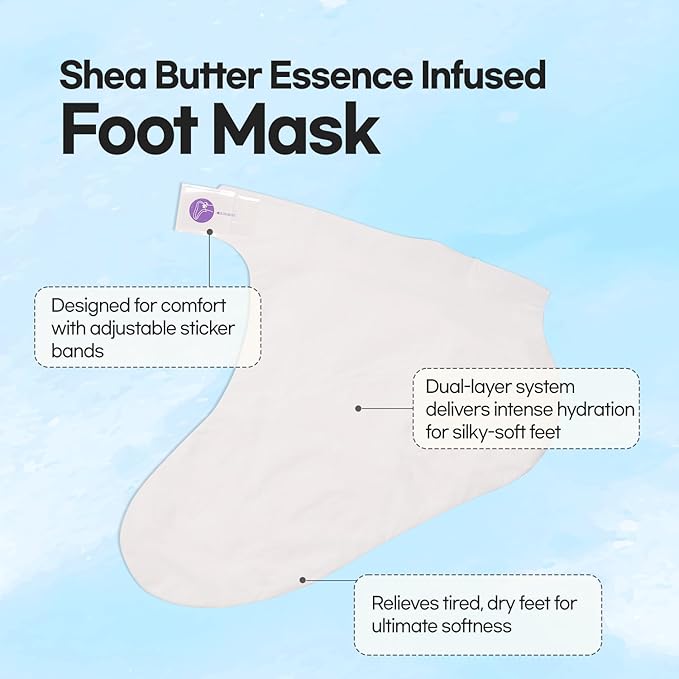 Epielle Intensive Repairing Foot Mask 6 Pairs, Soften with Coconut Oil & Milk Extract, Deep Moisturizing Socks for Dry, Cracked Feet, Self Care Gifts for Women, Spa Kit