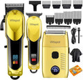 Hair Clippers for Men with LED Display, 3-Piece Cordless Grooming Kit with Hair Clipper, Beard Trimmer, Foil Shaver Complete Set for Home Barber