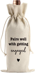 BARREEMO Engagement Wine Gift Bag Wedding Engaged Gifts for Newlyweds Couple Women Men Bridal Shower Gifts for Bride and Groom Pairs Well with Wedding Planning Getting Engaged Wine Bags