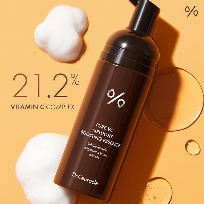 Dr.Ceuracle by leegeehaam Pure Vitamin C Mellight Boosting Essence (145ml / 4.90 fl. oz.) - Glowing Skin Facial Serum with Bubble Foaming Formula, Made in Korea