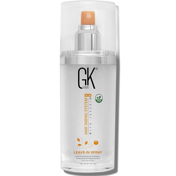 GK HAIR Keratin Leave In Conditioner Spray – Lightweight Detangler Spray For Frizz Control & Heat Protectant for All Hair Types, 120ml