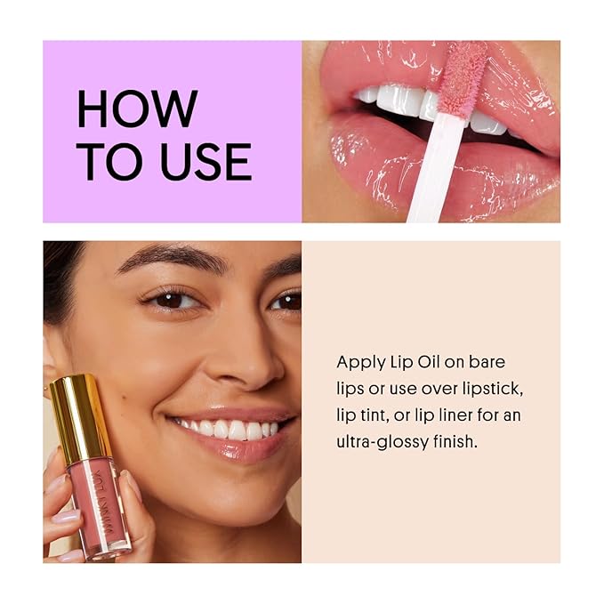 Winky Lux Luscious Barely There Sheer Tinted Lip Oil - Hydrating Lip Gloss Tint, Cool Pink Glossy Lip Balm, Juicy Non Sticky Long Lasting Formula, Infused with Jojoba Oil & Soft Vanilla Scent