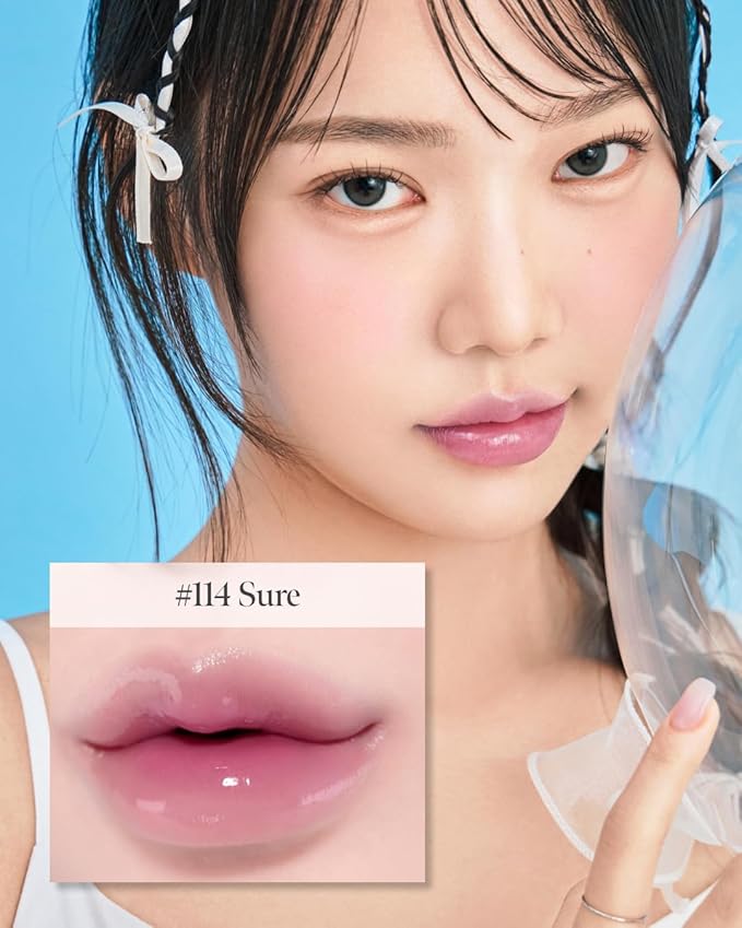 CORALHAZE Glow Lock Jelly Tint 114 Sure, Hydrating Water Glow Lip Stain, Non-Sticky Juicy Gloss, Long Lasting Glass Shine & Dewy Finish, Lightweight Moisturizing Lip Care, Korean Makeup