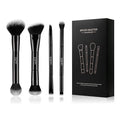 Brush Master 4Pcs Duo End Makeup Brushes, Foundation, Powder, Contour, Concealer, eye makeup Brush, Double-ended Multi-functional Synthetic Cosmetic Tools Makeup Brushes(Black)
