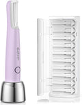 Galtxen Sonic Dermaplaning Tool for Women, Rechargeable Face Dermaplane Razor Sonic Edge Technology for Facial Hair, Exfoliating and Peach Fuzz, 10 Refill Blades Purple