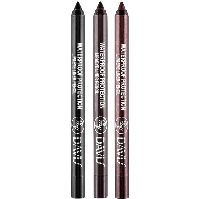Meilury 3 Colorful Eyeliner Pen Set, Eye Shadow Pencil, Pearl Eyeliner Kit Metallic Glitter Colored Eye liner for Women Eye&Lip Liner Professional Waterproof Eye Makeup(3PCS E)
