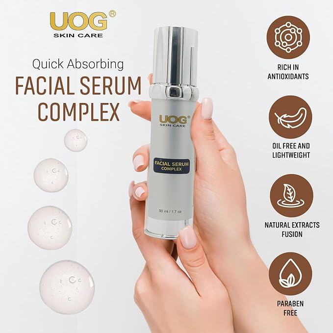 UOG (United One) Face Serum Complex – Hydrating & Firming Face Serum| Lifts, Tightens & Improves Skin Texture | Reduces Fine Lines & Wrinkles for Neck & Jawline | 30ml/1 oz