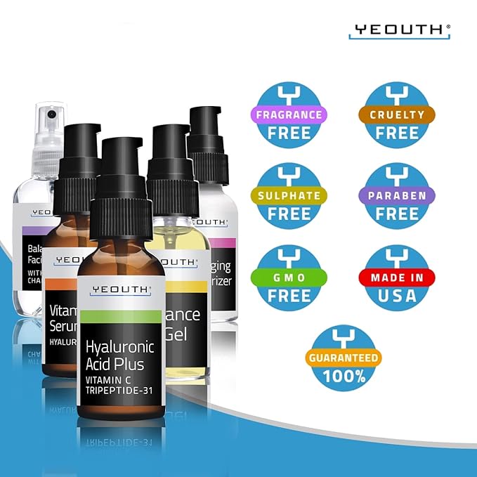 YEOUTH Skin Care Set for Complete Daily Skincare Routine 5-Piece