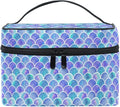 MNSRUU Mermaid Makeup Bag, Watercolor Rainbow Scales Mermaid Makeup Organizer Bags Toiletry Bag Box Travel Cosmetic Bag Make Up Train Case for Women Teen Girl Ladies
