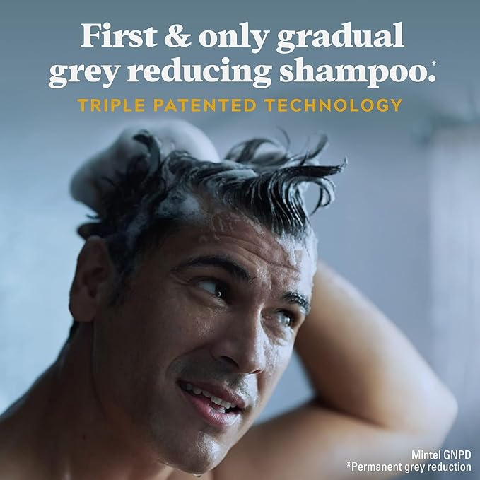 Just for Men Control GX Grey Reducing 2-in-1 Shampoo and Conditioner, Gradual Hair Color with Keratin for Stronger Thicker and Healthier Looking Hair, 4 Fl Oz - Pack of 1