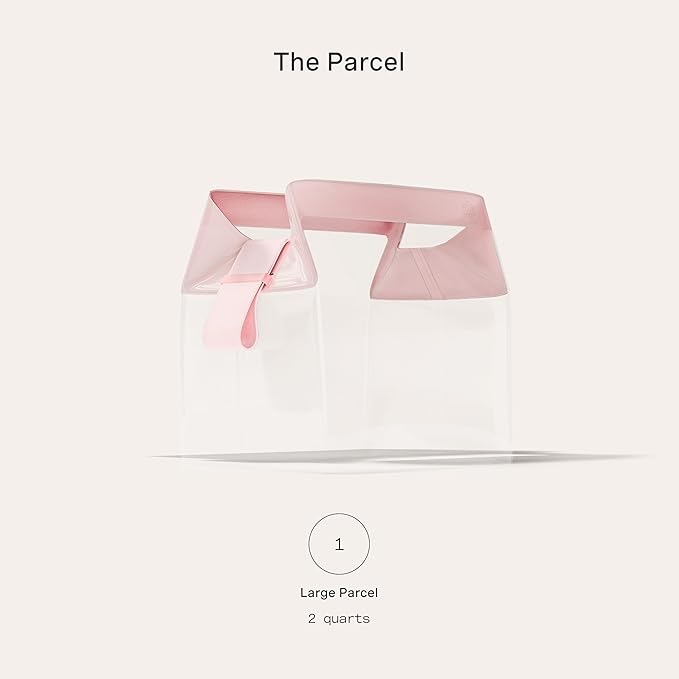 Cadence Parcel - Clear Travel Kit with Zipperless Magnetic Closure - Rose, Large - Durable, Leak-Resistant and TSA Approved Toiletry Bag - Modular Organization - Recycled TPU (2 Qt)