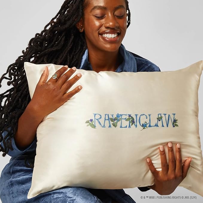 Kitsch & Harry Potter Satin Pillowcase W/Zipper - Size 19x36, Ravenclaw