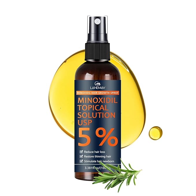5% Minoxidil for Men & Women, Hair Beard Growth Spray with Biotin, Minoxidil Hair Growth Serum for Hair Regrowth, for Hair Loss & Thinning, make Hair Stronger Thicker -3.38 fl.oz /100ml