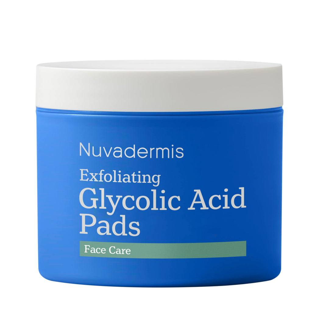 NUVADERMIS 35% Glycolic Acid Peel Pads – Exfoliating Facial Resurfacing for Blackheads, Dark Spots, and Acne – Safe for Sensitive Skin – 60 Double-Sided Pads