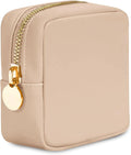 DANCOUR Small Makeup Bag for Purse Mini Cosmetic Pouch Travel Organizer Compact Toiletry Case Lightweight Beige