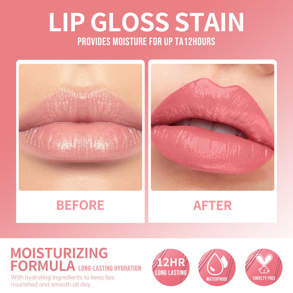 FERLYHR 12 Colors Lip Gloss Set, High-Shine Waterproof Collection, Long Lasting Moisturizing Formula with Mirror Finish, Adult (2#, 1 Count (Pack of 1))
