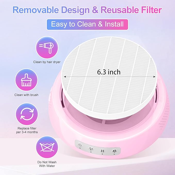 Professional Nail Dust Collector, Quiet Nail Vacuum Cleaner Machine
