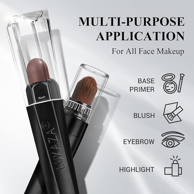 LUXAZA 3 Pcs Cream Eyeshadow Stick Quick Makeup Set Nude Brown Neutral