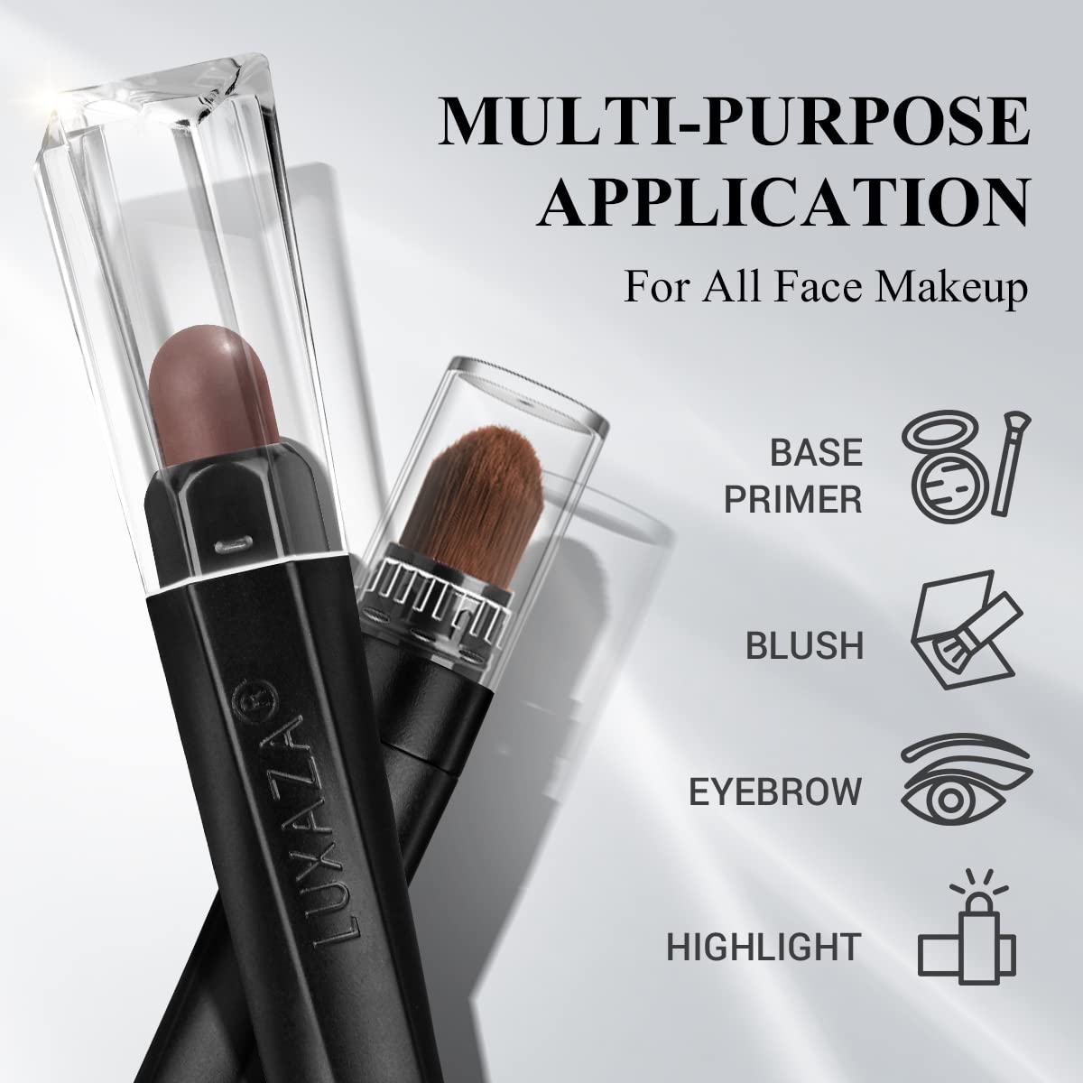 LUXAZA 3 Pcs Cream Eyeshadow Stick Quick Makeup Set Nude Brown Neutral