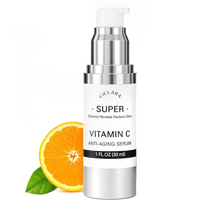 CIELARA Super Vitamin 20% C Serum for Women, With Hyaluronic Acid 0.97 oz