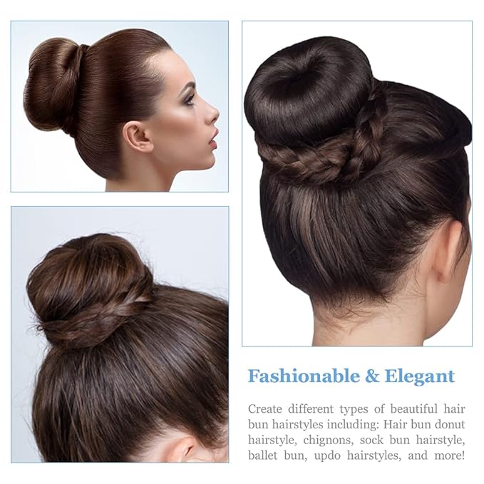 TsMADDTs Donut Hair Bun Maker, Dark Brown Bun Maker for Dance, Invisible