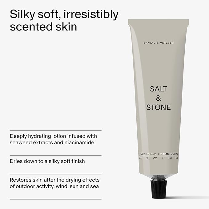 Salt & Stone Body Lotion for Women & Men, Vegan, Santal & Vetiver 3.4 fl oz