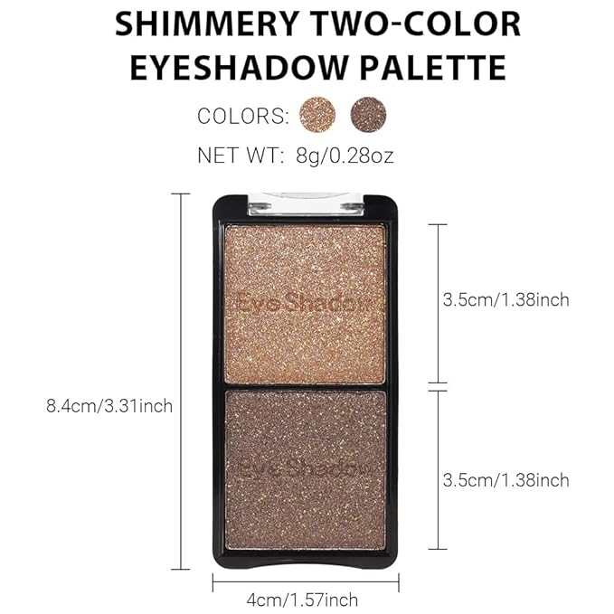 FeiCuiYun Double color eye shadow, Eyeshadows Creamy, high pigment eye makeup palette, matte shimmer metal eye shadow powder, Blendable, Ultra-Pigmented, Easy to Apply, Matte & Shimmer, (03)