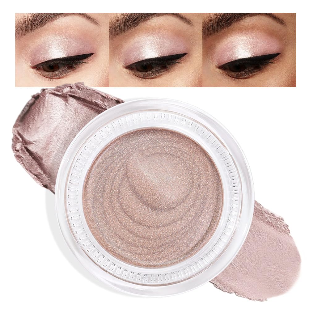 FeiCuiYun Cream Glitter Light Champagne Shimmer Metallic Eyeshadow Palette Makeup For Mature Women, Mini Instant Holographic Eyeshadow, Sombras Crema Para Ojos, Talc, Paraben & Cruelty Free, 730