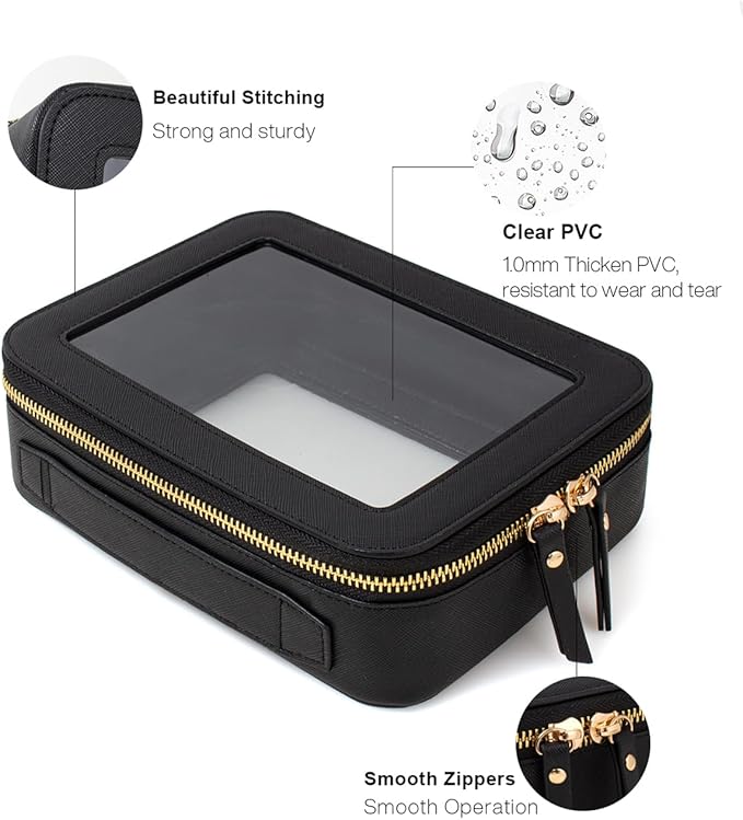 Clear Mahjong Tile Bag, Makeup Bag Set Travel Makeup Case Clear Cosmetic Travel Bag Small Makeup Organizer Mini Make Up Pouch for Purse Waterproof Toiletry Bag Portable Car Essentials Car Organizer