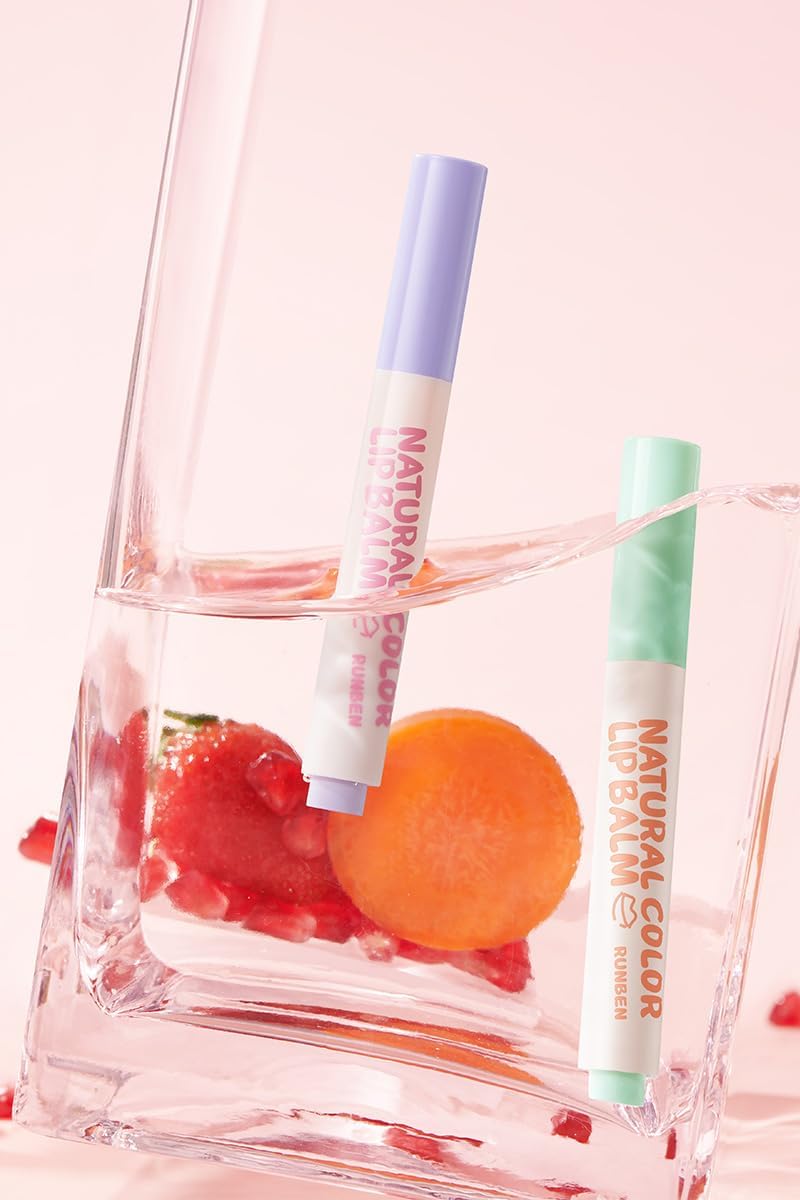 RUNBEN Kids Tinted Lip Balm, Juicy Pomegranate Lipstick